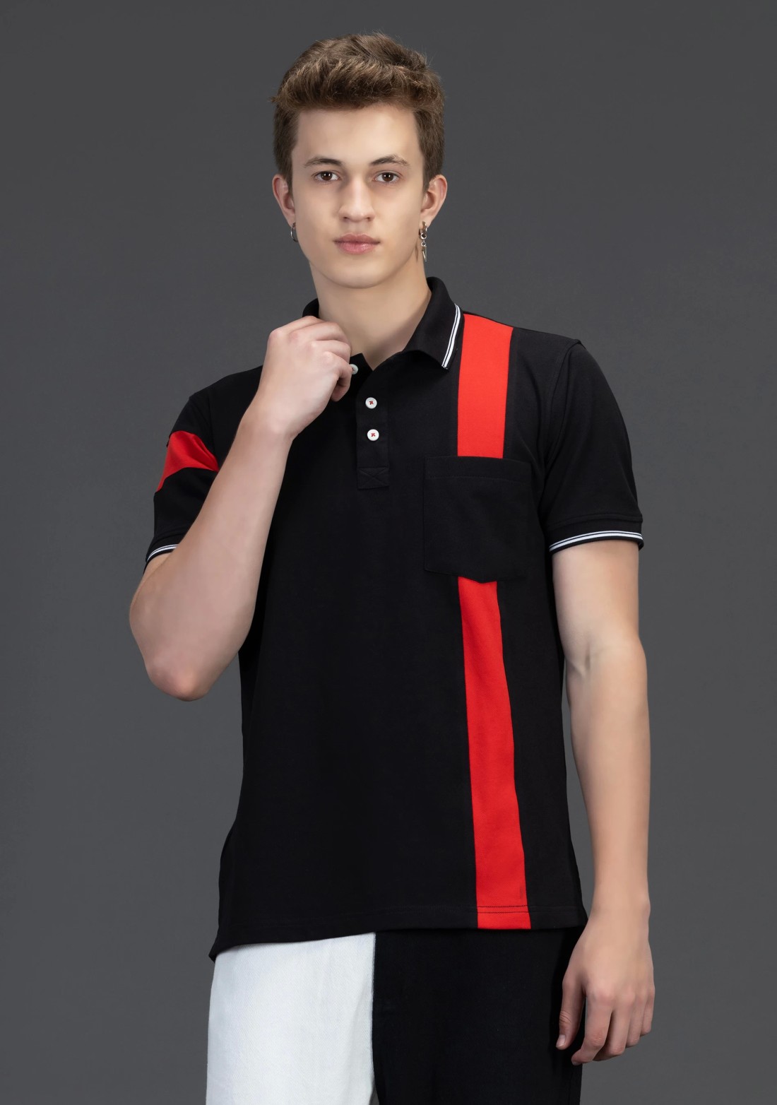 Rhysley Black Regular Fit Men's Fashion Polo T-Shirt