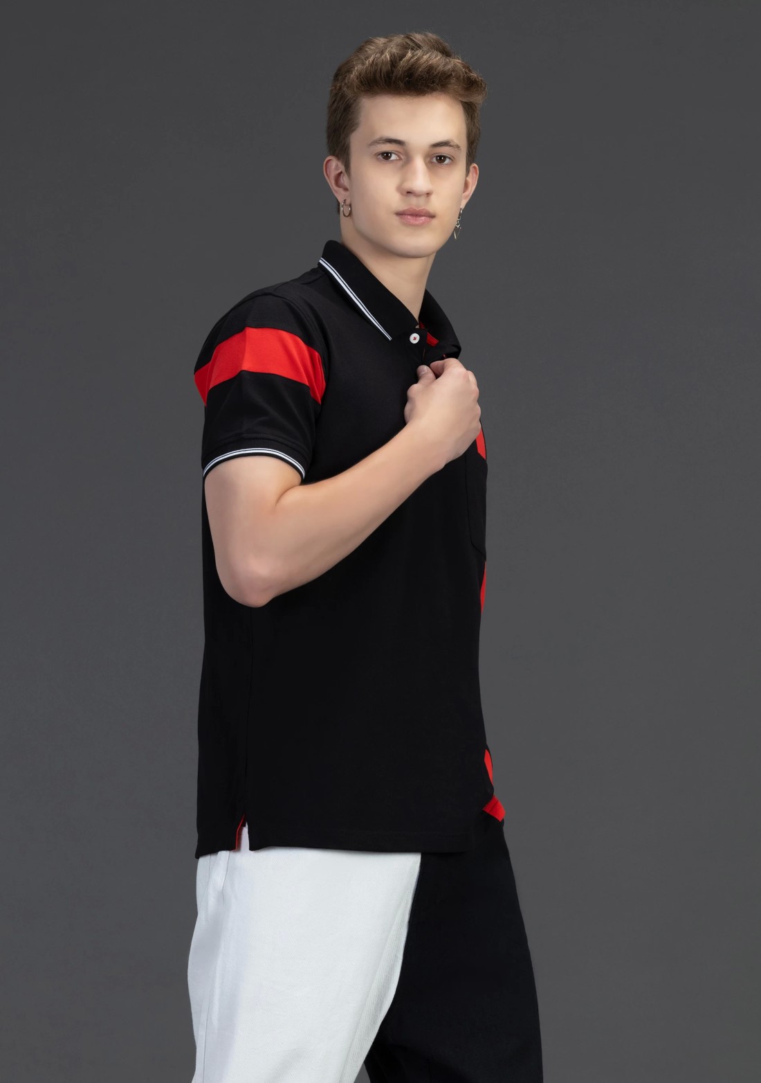 Rhysley Black Regular Fit Men's Fashion Polo T-Shirt