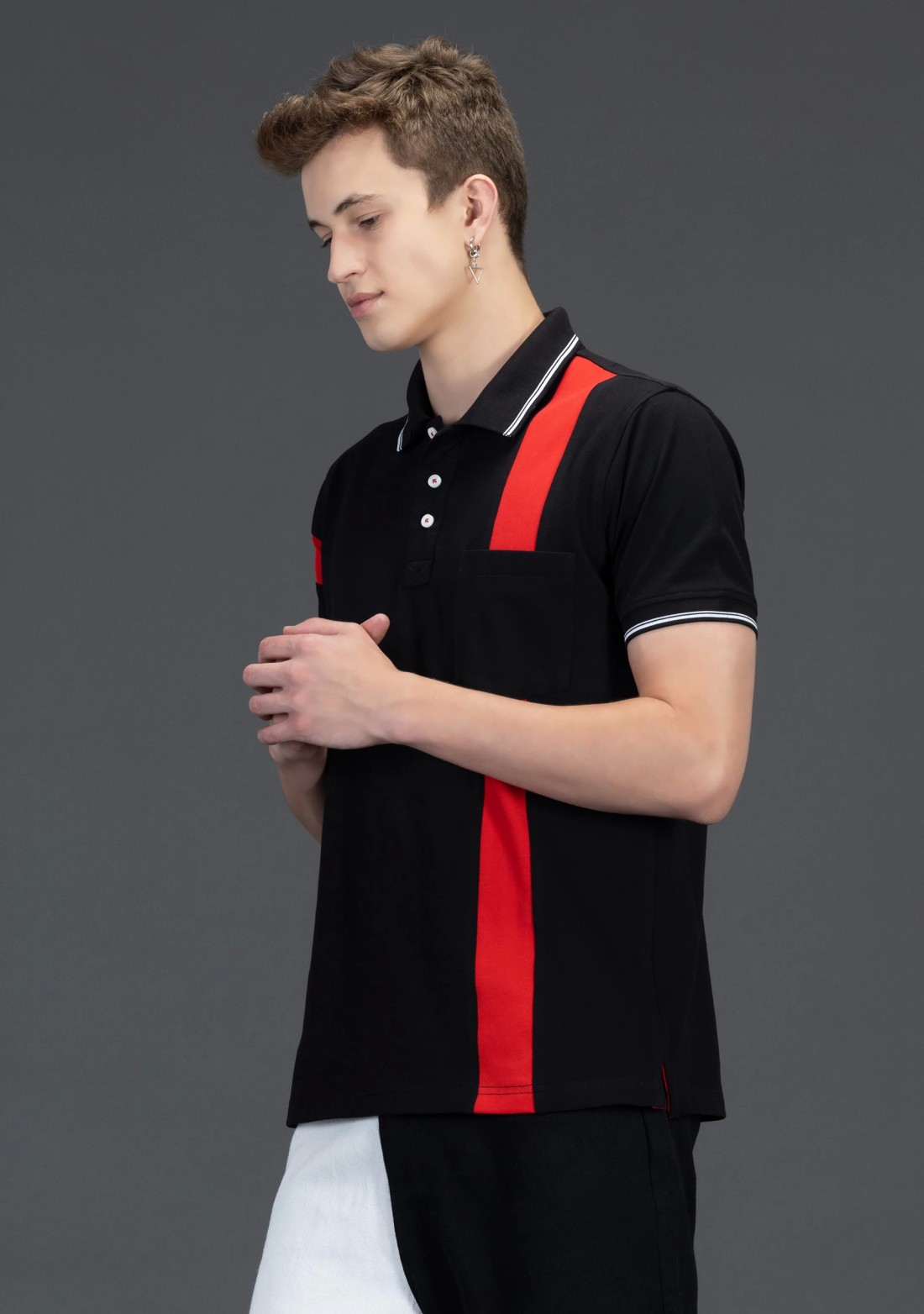 Rhysley Black Regular Fit Men's Fashion Polo T-Shirt