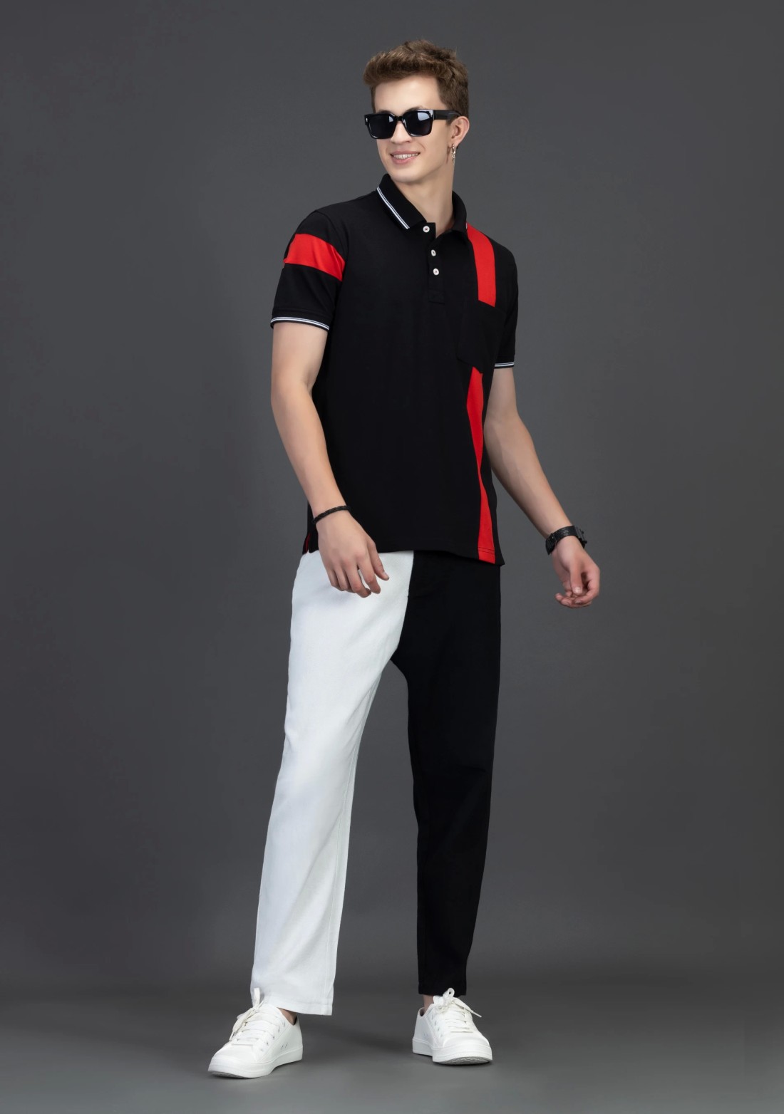 Rhysley Black Regular Fit Men's Fashion Polo T-Shirt