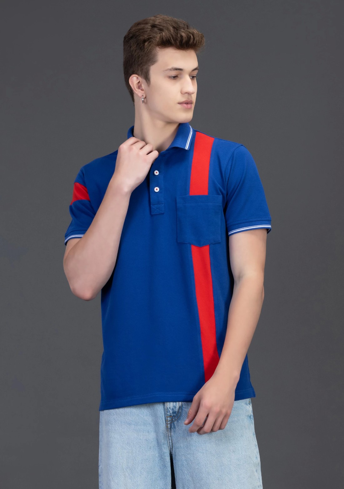 Rhysley Blue Regular Fit Men's Fashion Polo T-Shirt