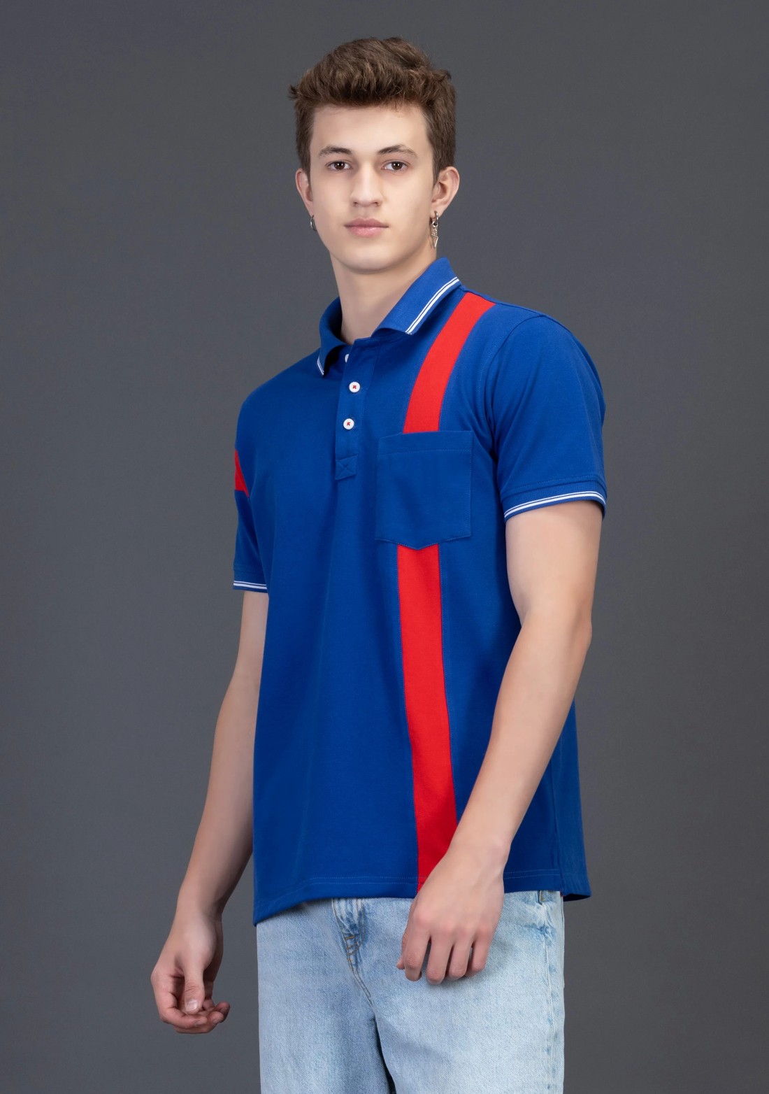 Rhysley Blue Regular Fit Men's Fashion Polo T-Shirt