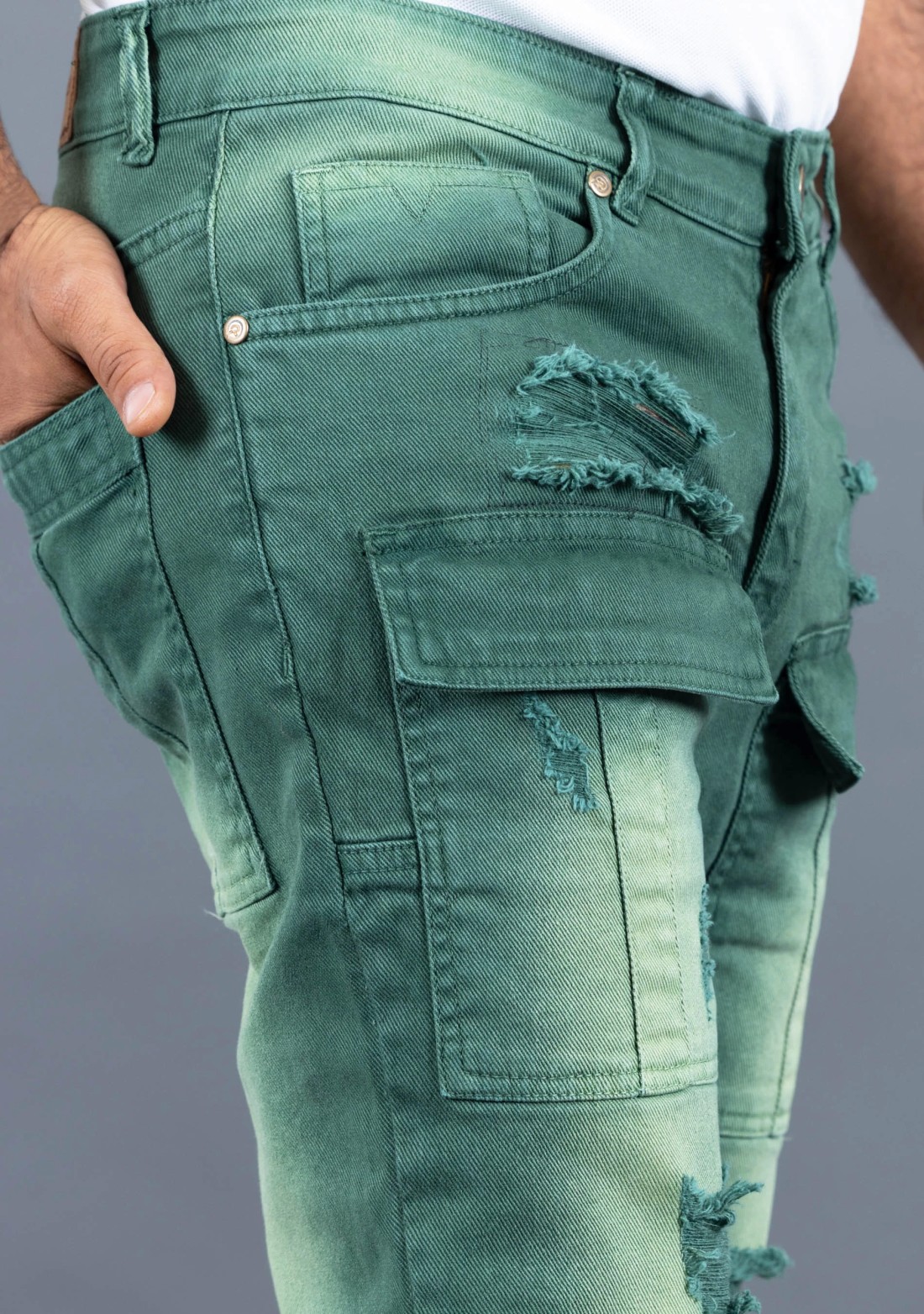 Green Boot Cut Rhysley Men's Fashion Jeans