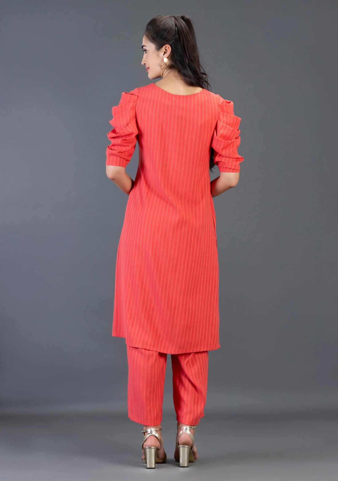 Coral Rayon dobby Straight Kurta Pant Co-Ord Set