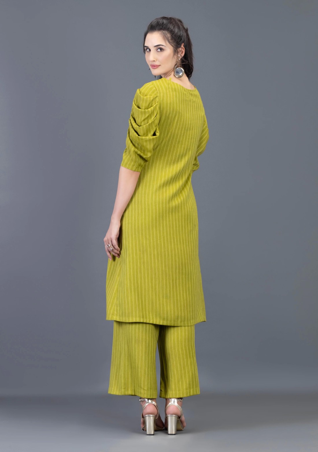 Green Rayon dobby Straight Kurta Pant Co-Ord Set