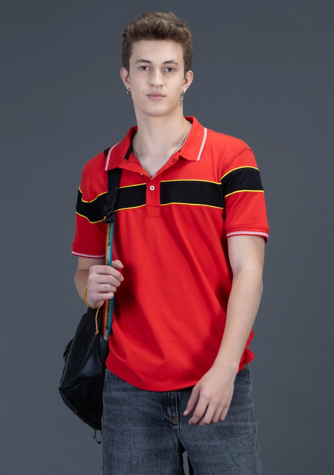 Red Regular Fit Rhysley Men's Polo T-shirt