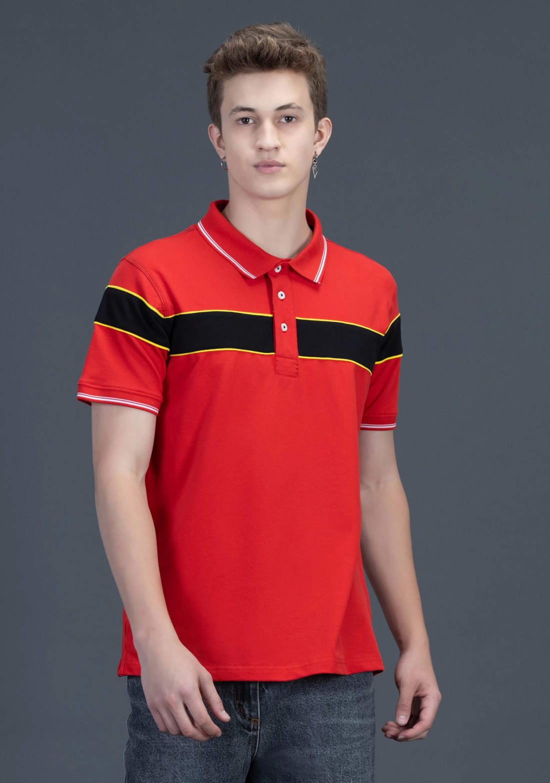 Red Regular Fit Rhysley Men's Polo T-shirt