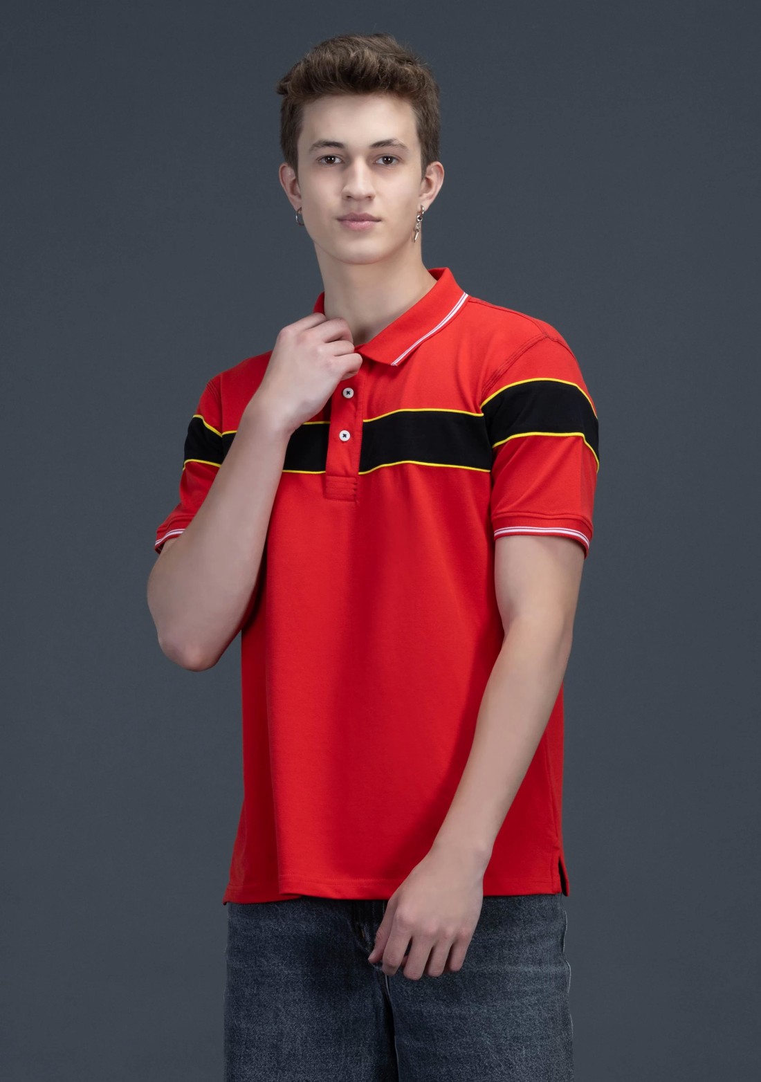 Red Regular Fit Rhysley Men's Polo T-shirt