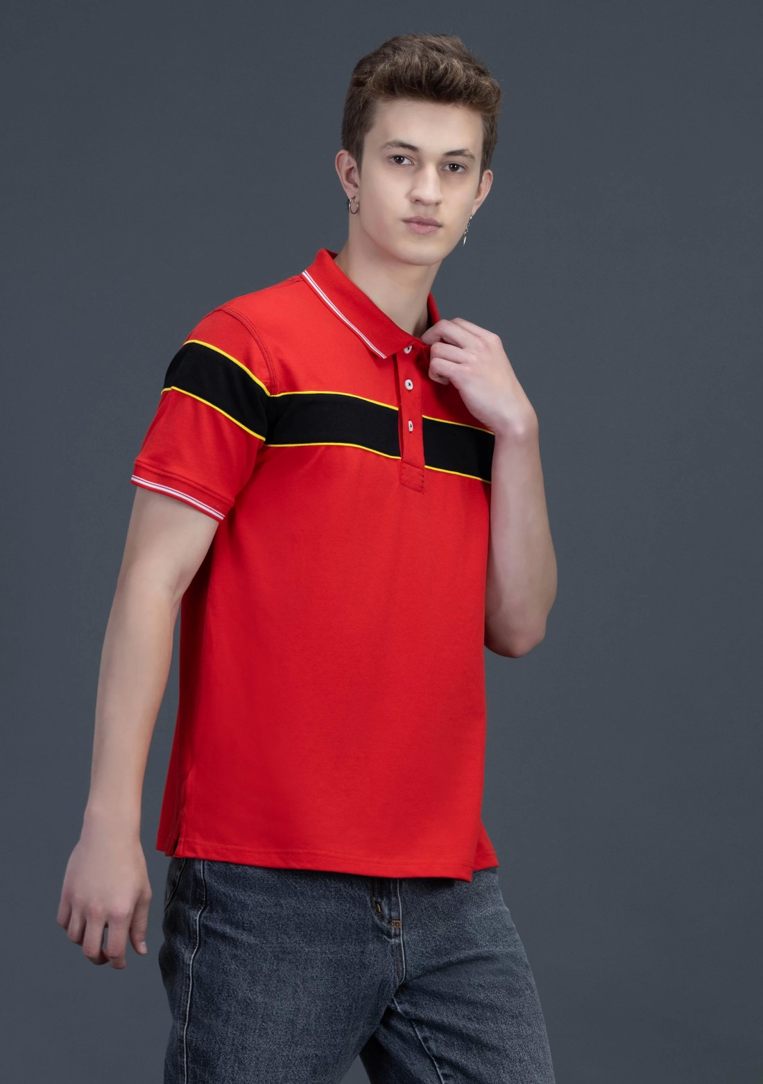 Red Regular Fit Rhysley Men's Polo T-shirt