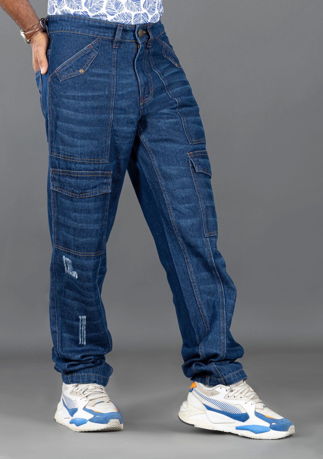 Dark Blue Boot Cut Rhysley Men's Fashion Jeans