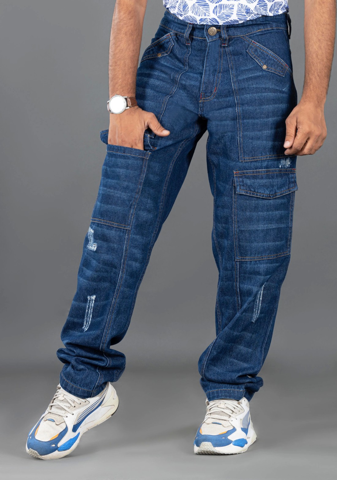 Dark Blue Boot Cut Rhysley Men's Fashion Jeans