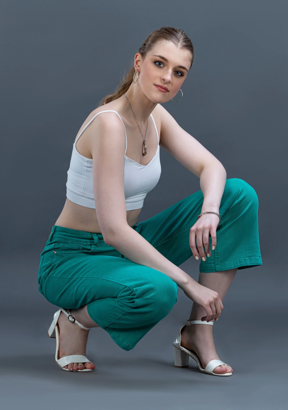 Jade Green Straight Fit Rhysley Women's Jeans