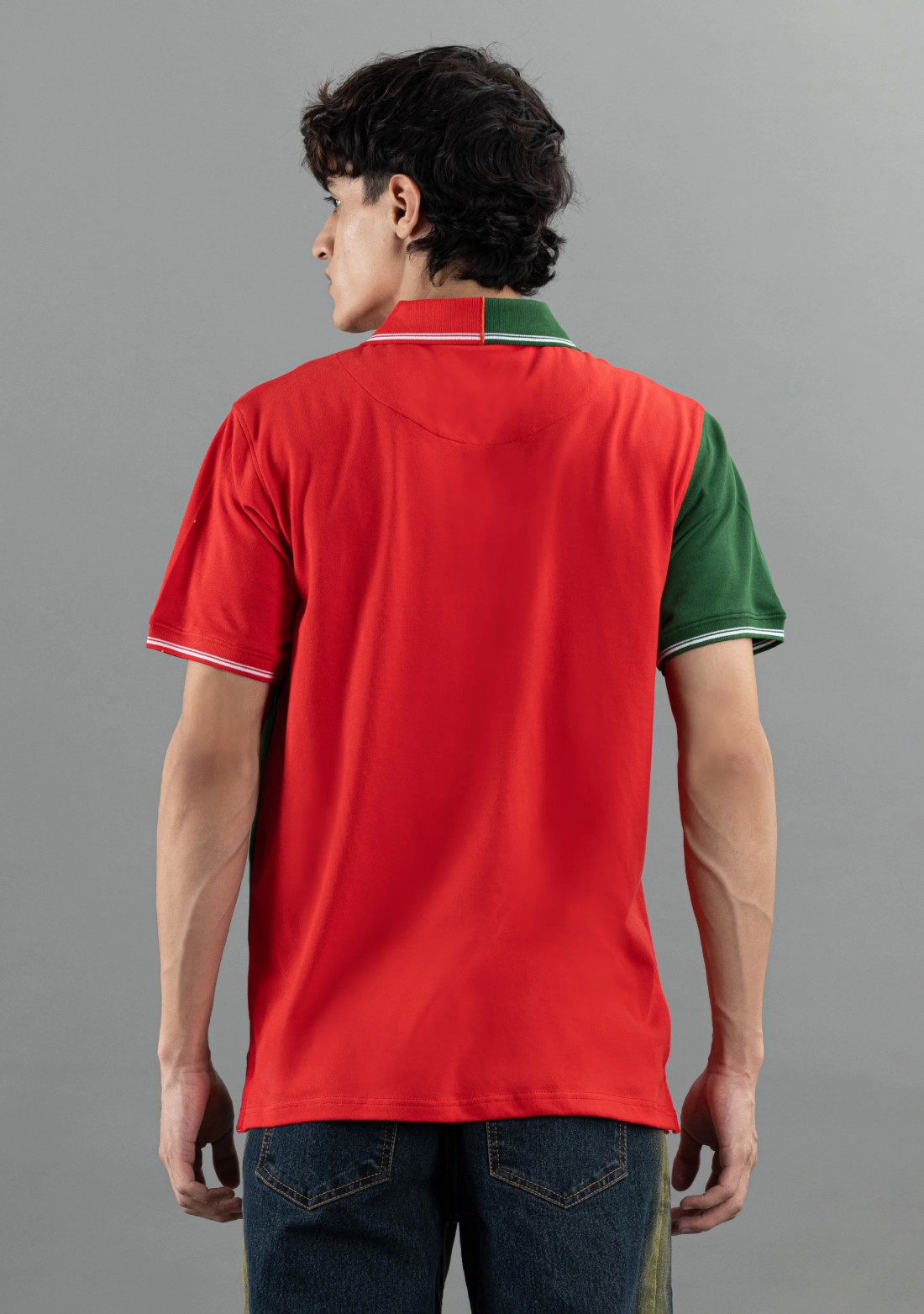 Green and Red Regular Fit Rhysley Men's Polo T-Shirt