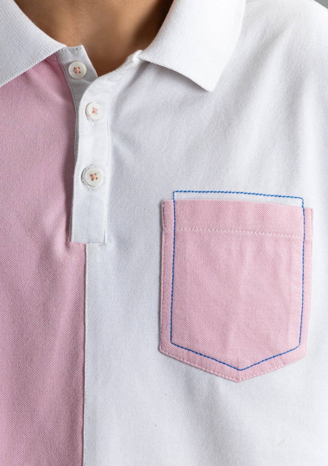 White & Pink Regular Fit Rhysley Men's Polo T-Shirt