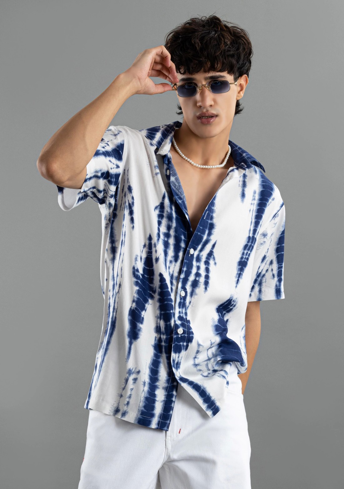 Tie and Dye Print Regular Fit Rhysley Men's Shirt