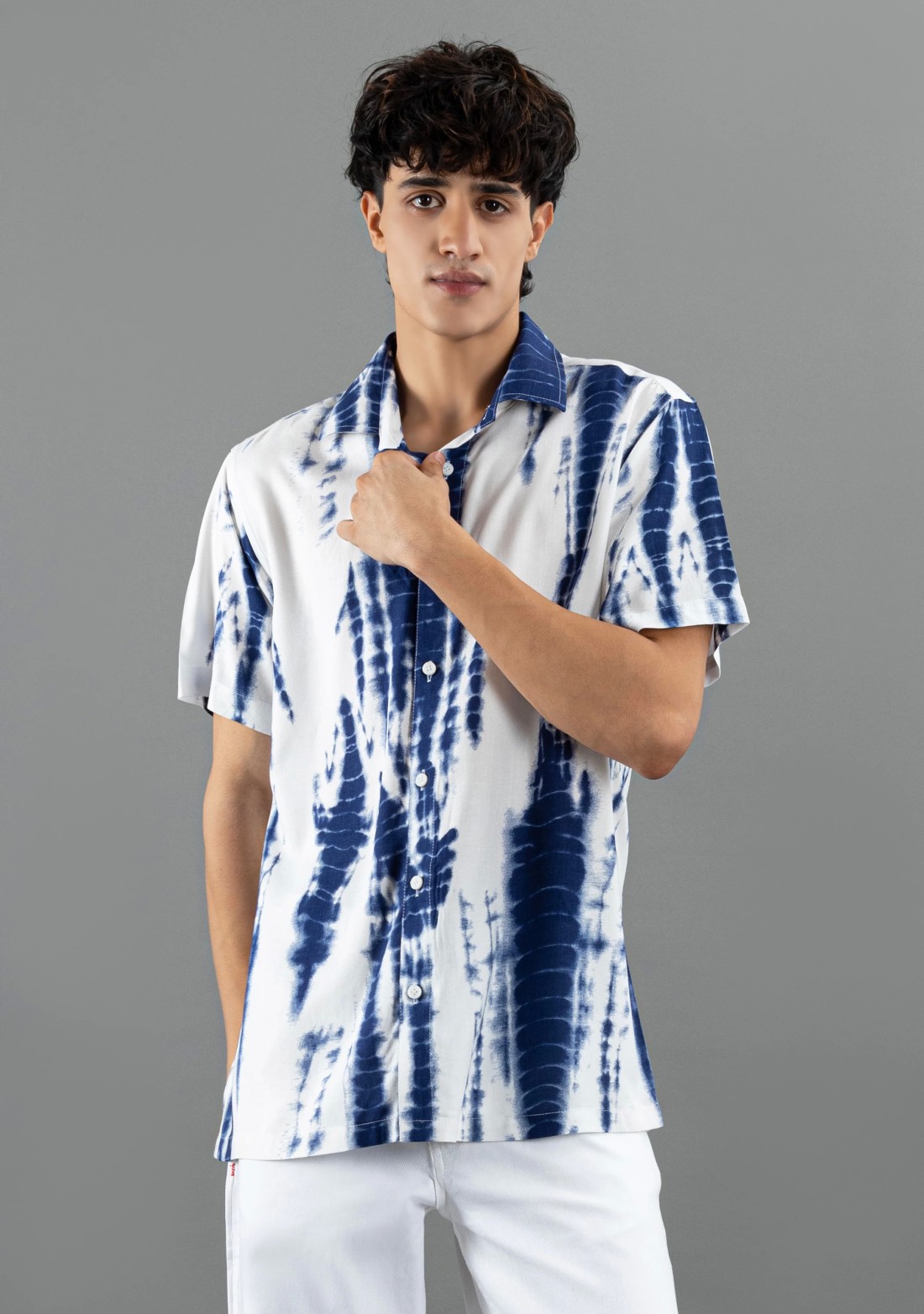 Tie and Dye Print Regular Fit Rhysley Men's Shirt