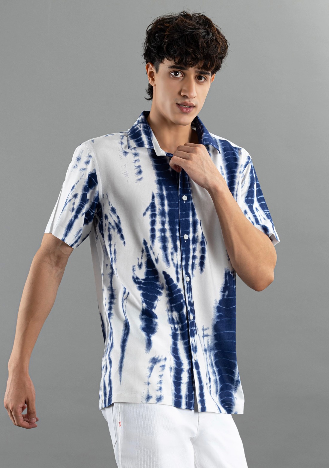 Tie and Dye Print Regular Fit Rhysley Men's Shirt