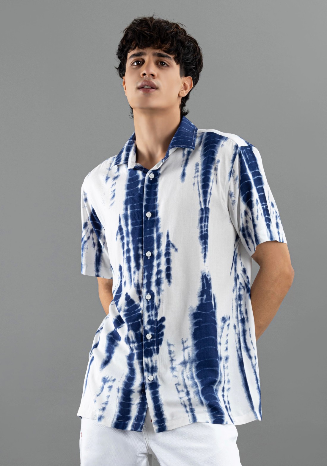 Tie and Dye Print Regular Fit Rhysley Men's Shirt