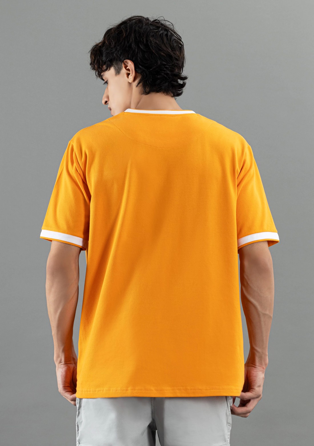 Orange regular fit rhysley Men's crew neck t-shirt