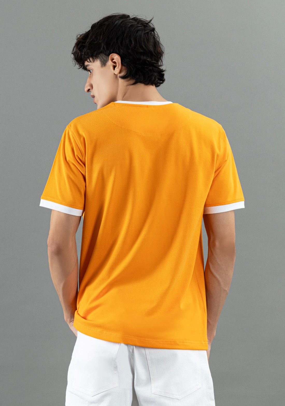 Orange regular Fit Rhysley Men's Crew Neck T-shirt