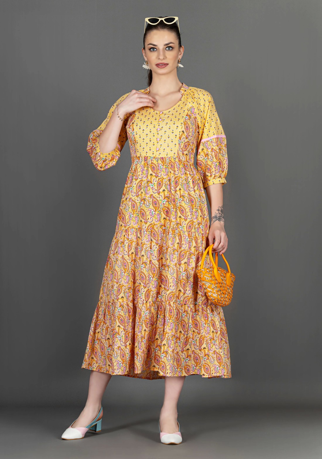 Ethnic midi dress best sale