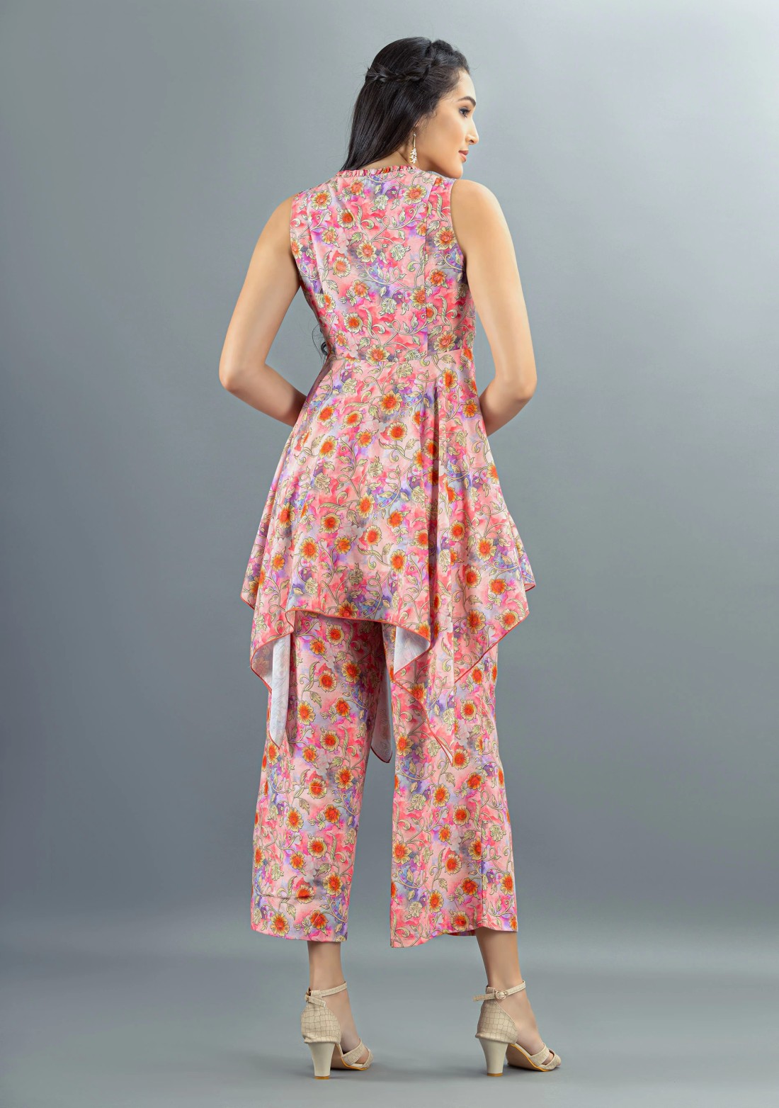 Multi-Colour Floral Printed Rayon Co-Ord Set