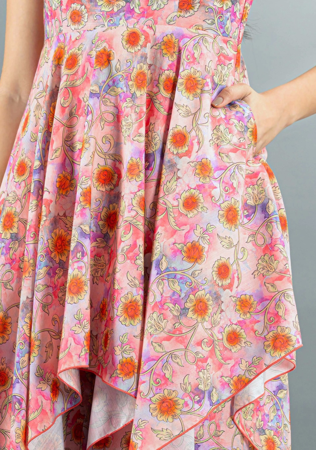 Multi-Colour Floral Printed Rayon Co-Ord Set