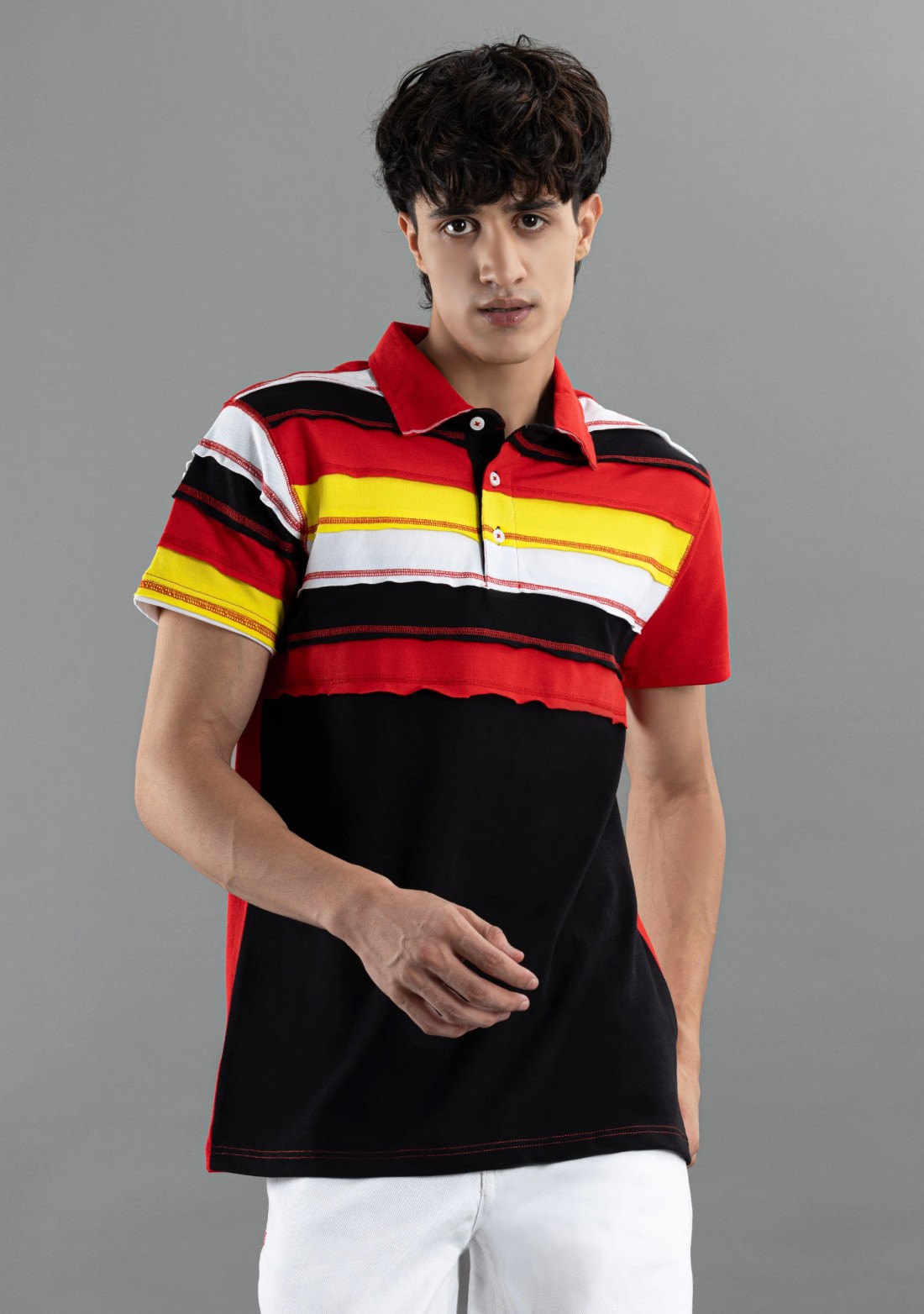 Multi-Colour Regular Fit Rhysley Men's Polo T-Shirt