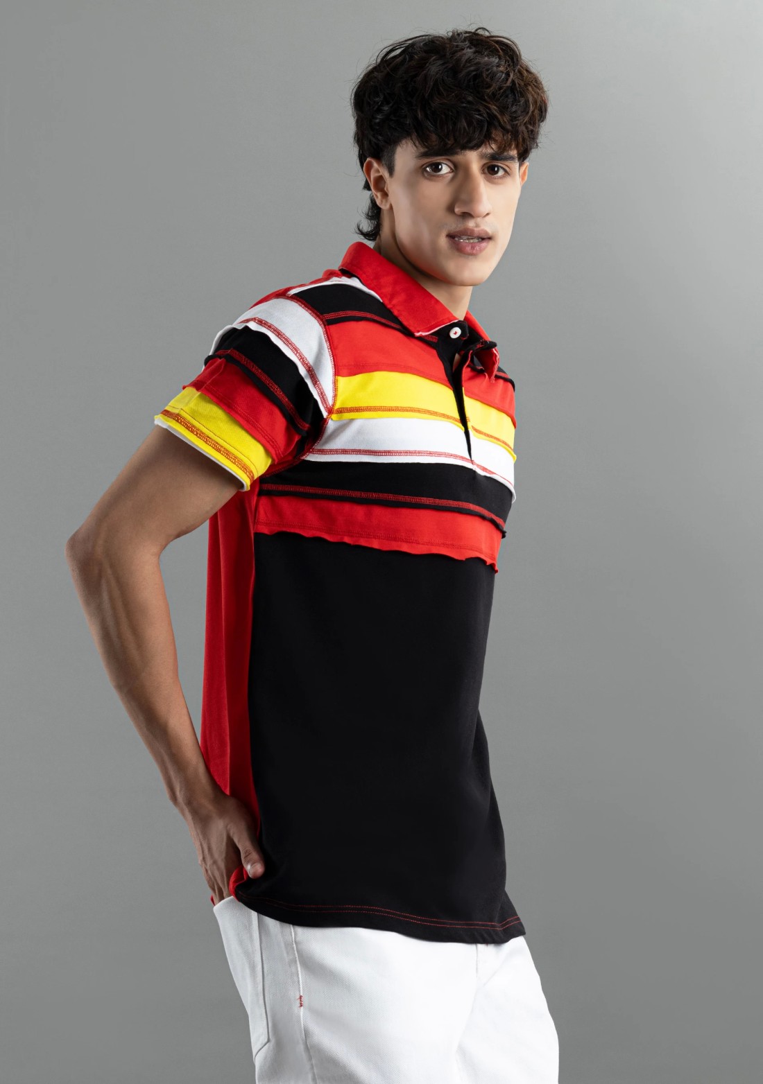 Multi-Colour Regular Fit Rhysley Men's Polo T-Shirt