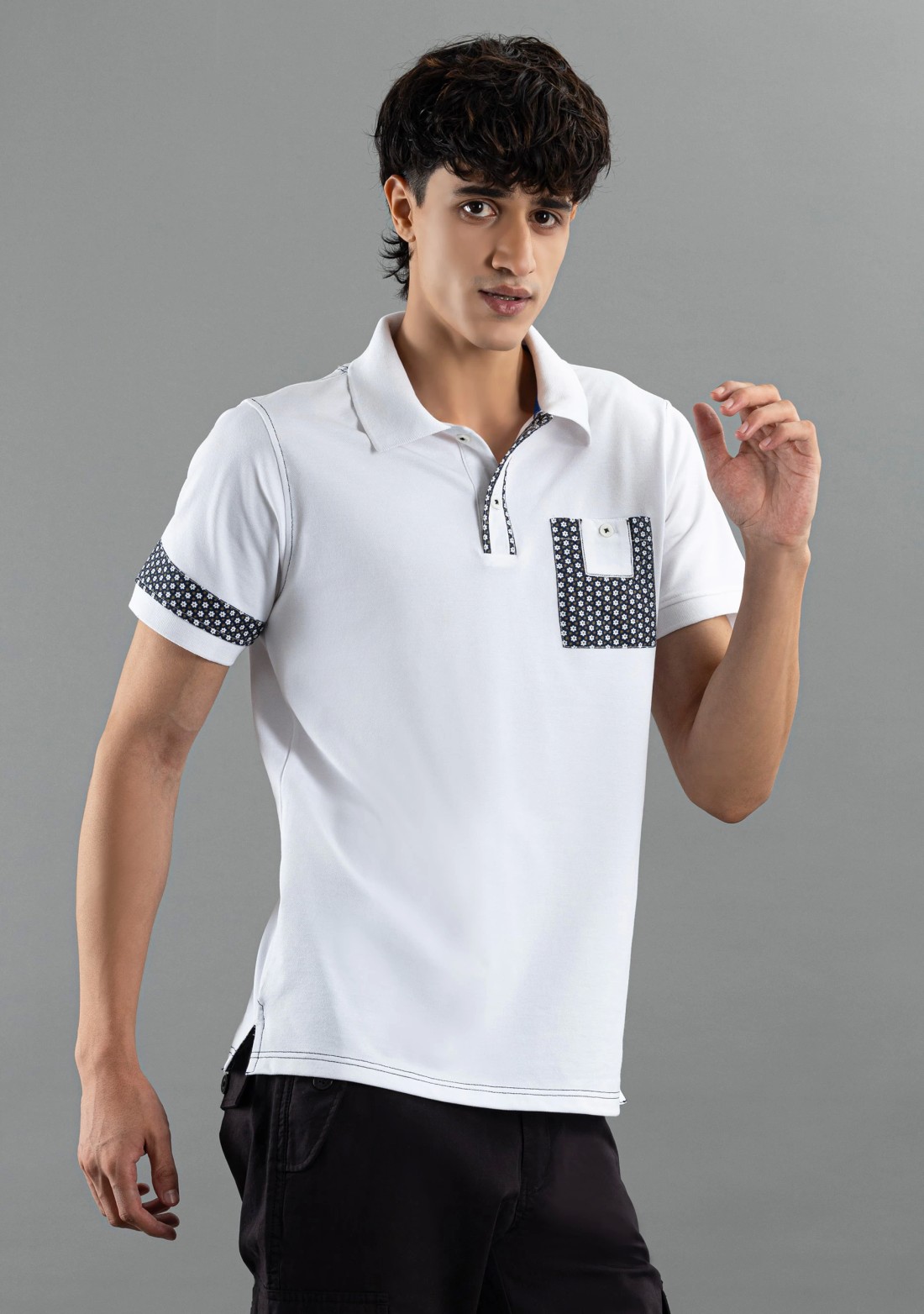 White Regular Fit Rhysley Men's Fashion Polo T-Shirt