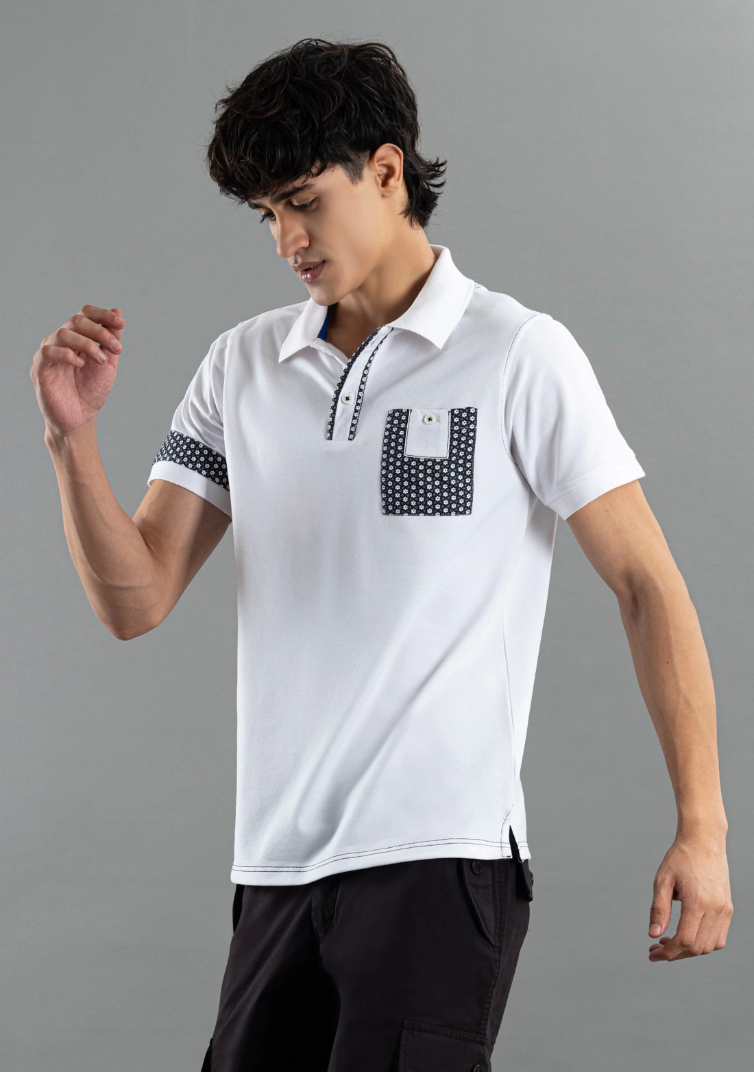 White Regular Fit Rhysley Men's Fashion Polo T-Shirt