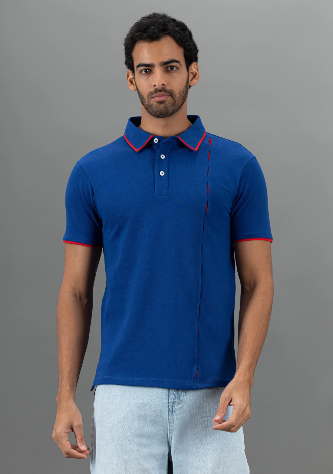 Blue Regular Fit Rhysley Men's Fashion Polo T-Shirt