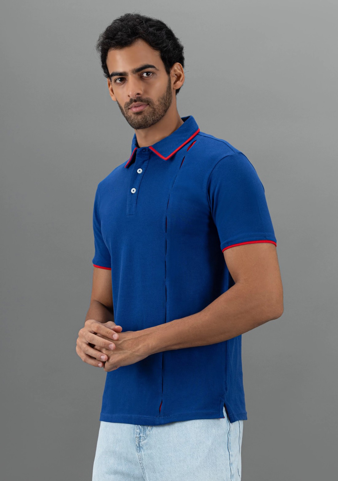 Blue Regular Fit Rhysley Men's Fashion Polo T-Shirt