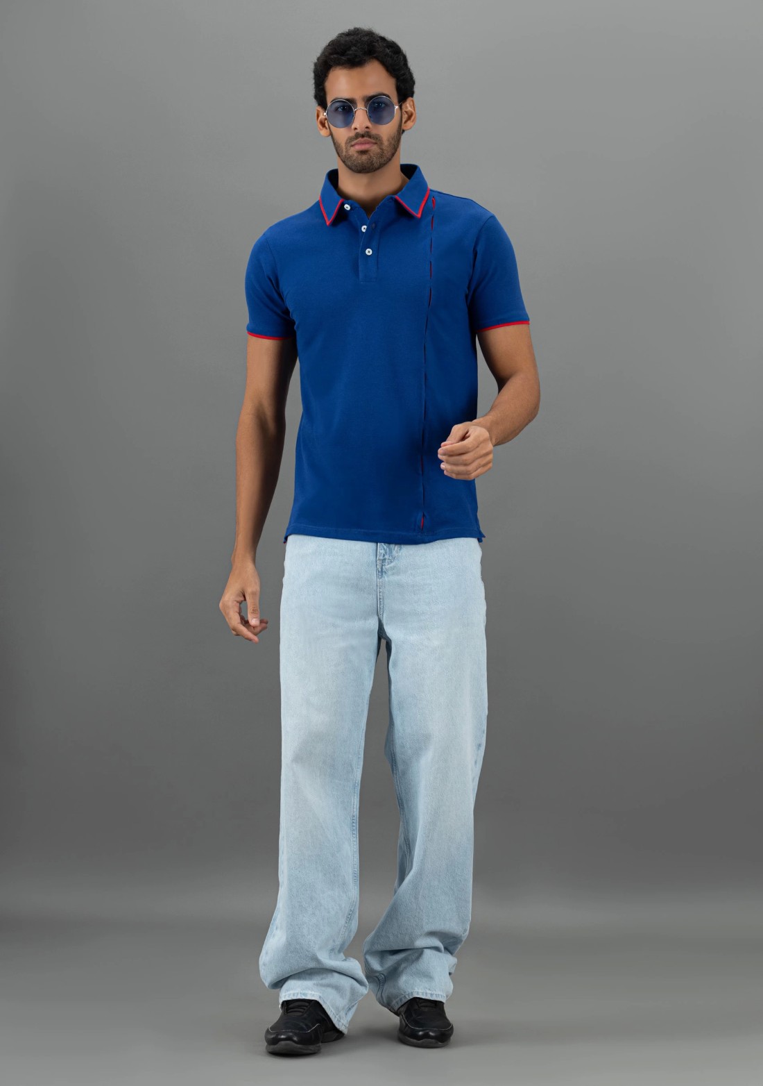 Blue Regular Fit Rhysley Men's Fashion Polo T-Shirt