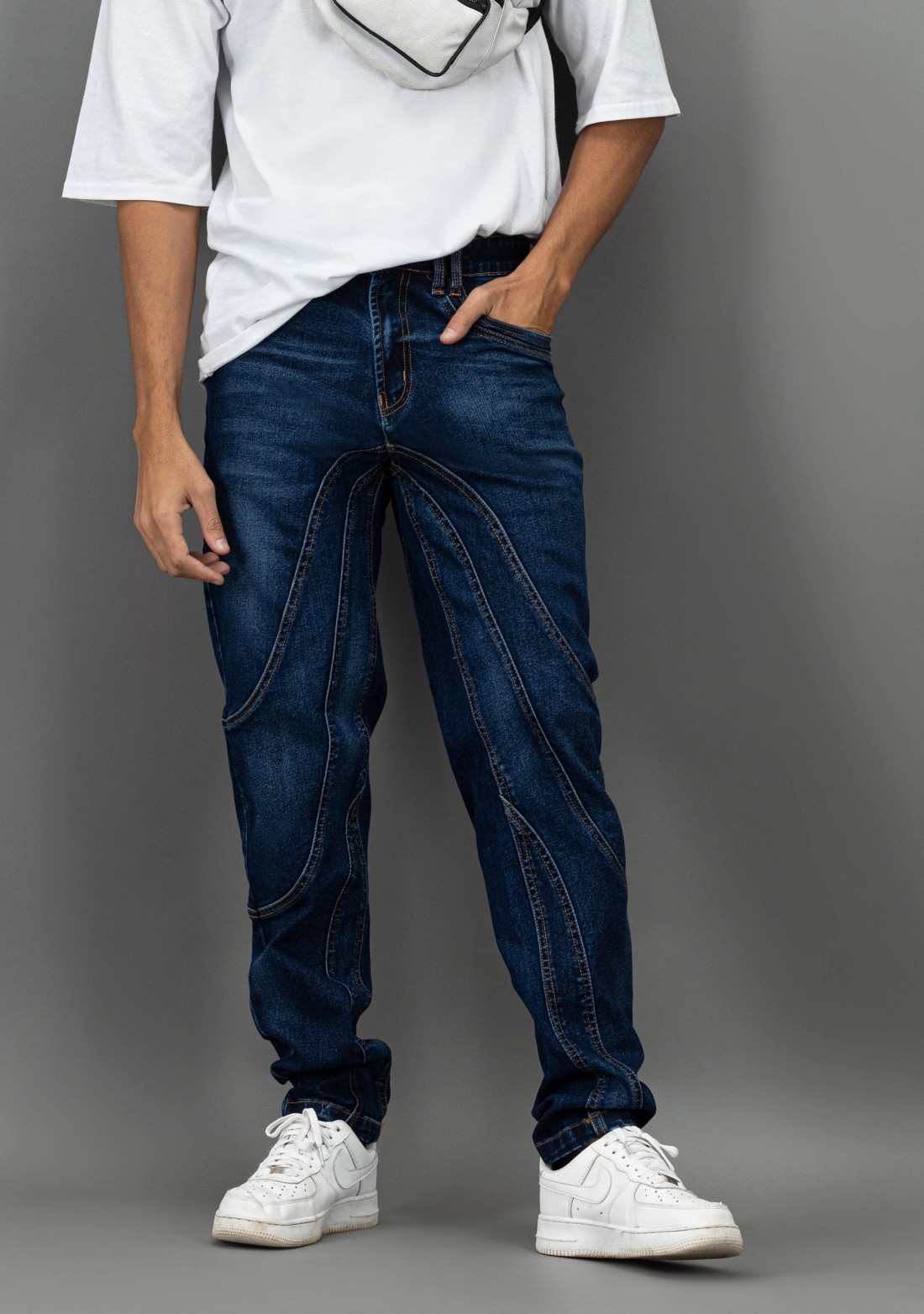 Blue Straight Fit Rhysley Men's Fashion Jeans