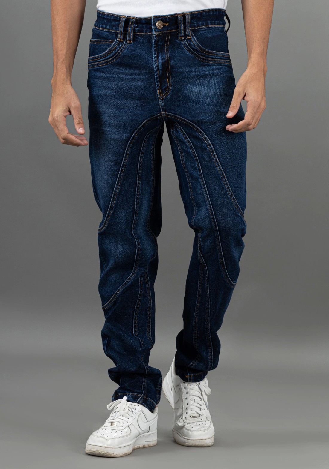 Blue Straight Fit Rhysley Men's Fashion Jeans