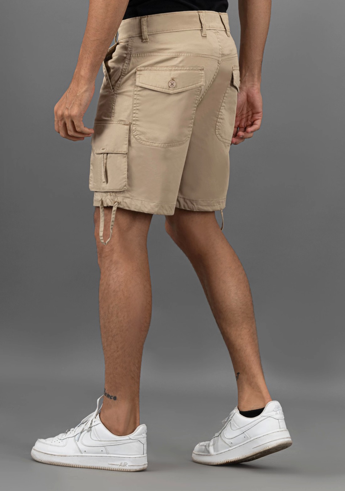 Khaki Regular Fit Rhysley Men's Cargo Style Shorts