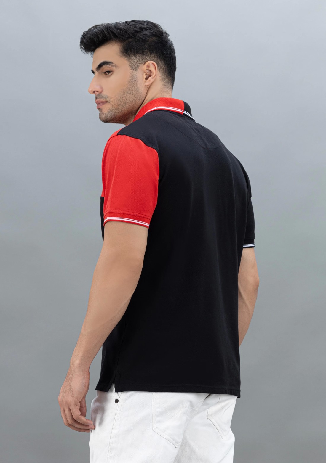 Red and black Regular Fit Rhysley Men's Polo T-shirt