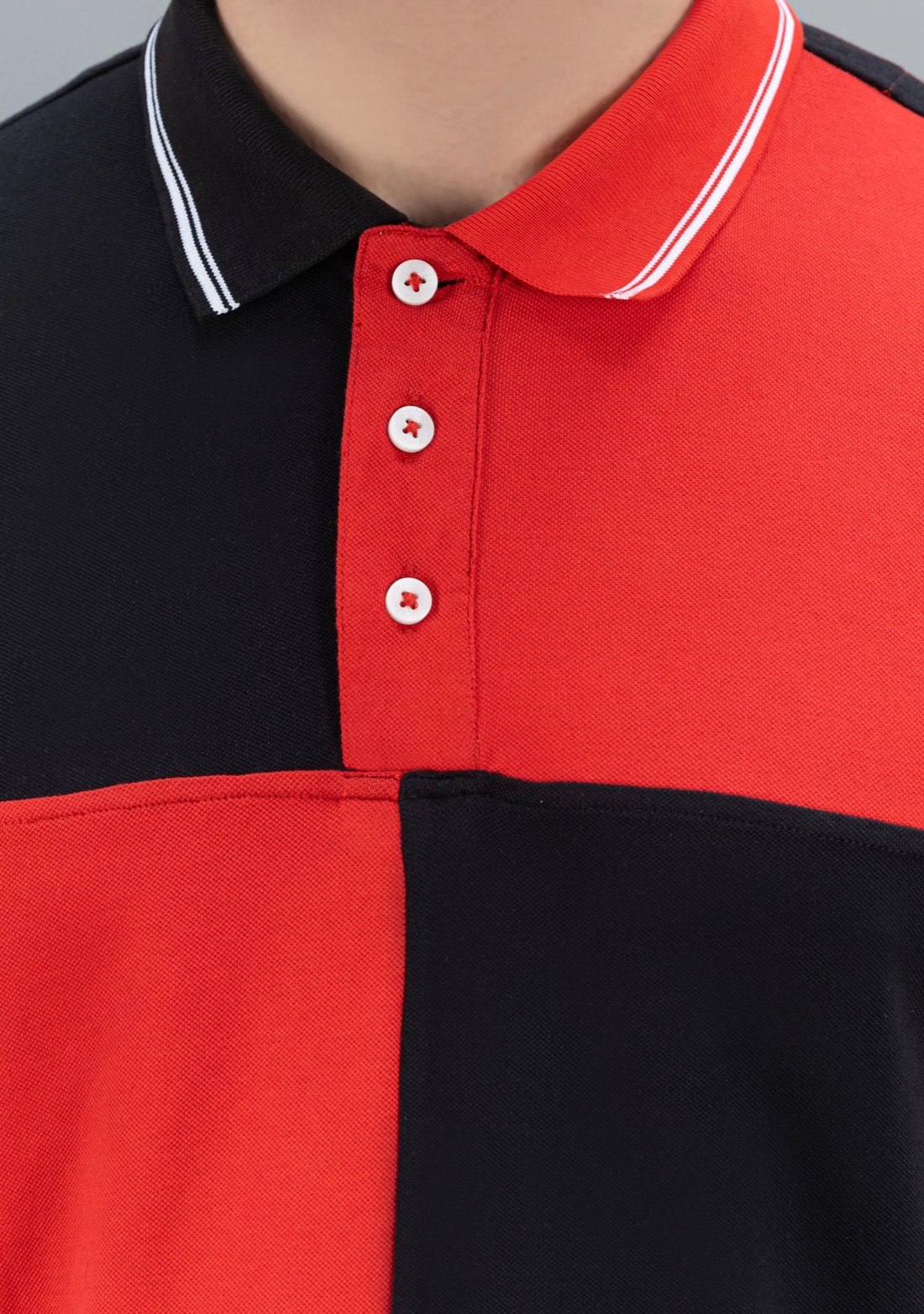 Red and black Regular Fit Rhysley Men's Polo T-shirt