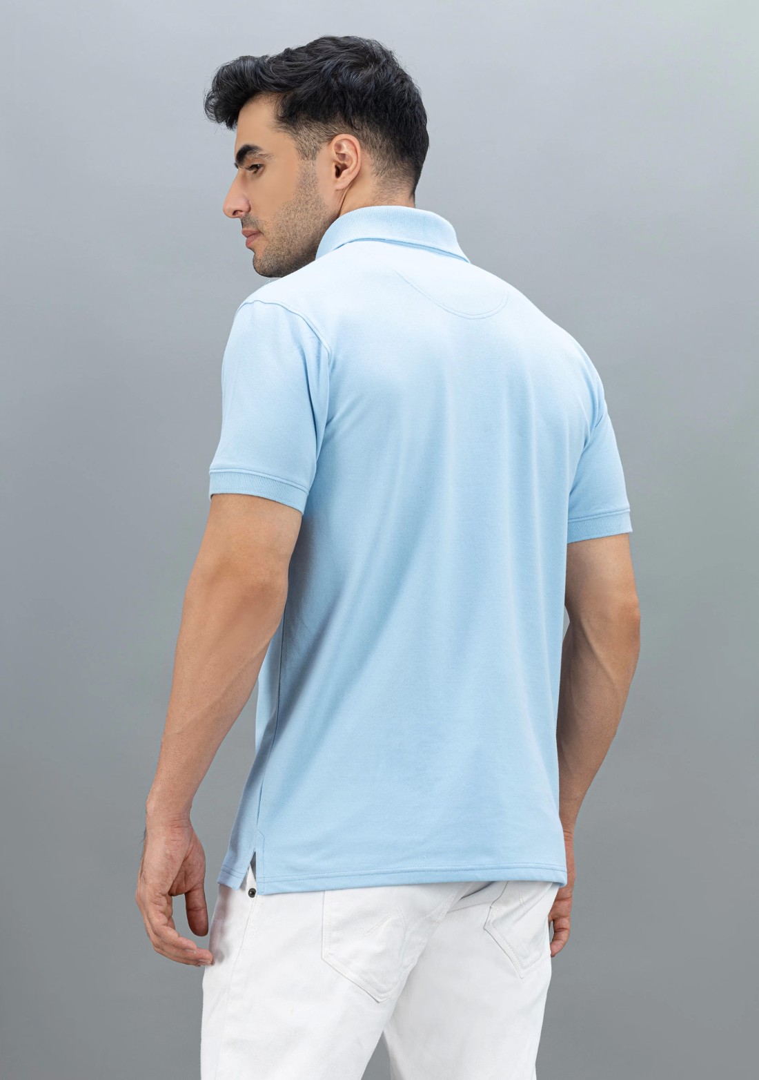 Powder blue Regular Fit Rhysley Men's Polo T-Shirt