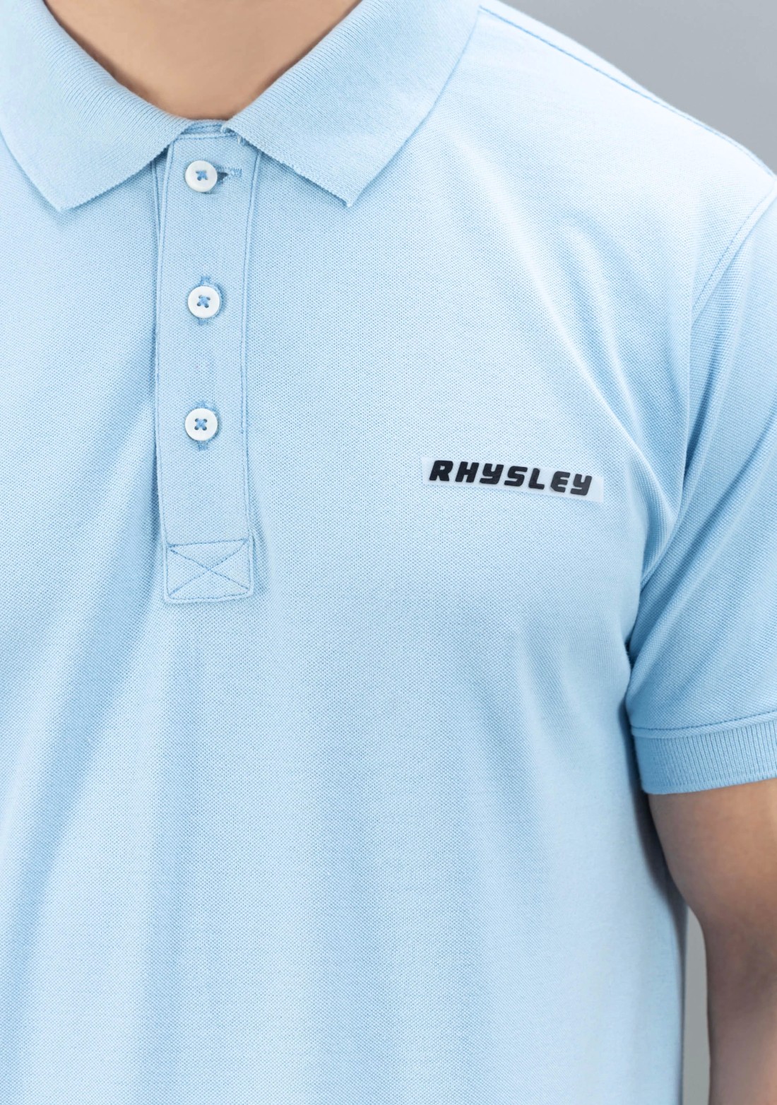 Powder blue Regular Fit Rhysley Men's Polo T-Shirt