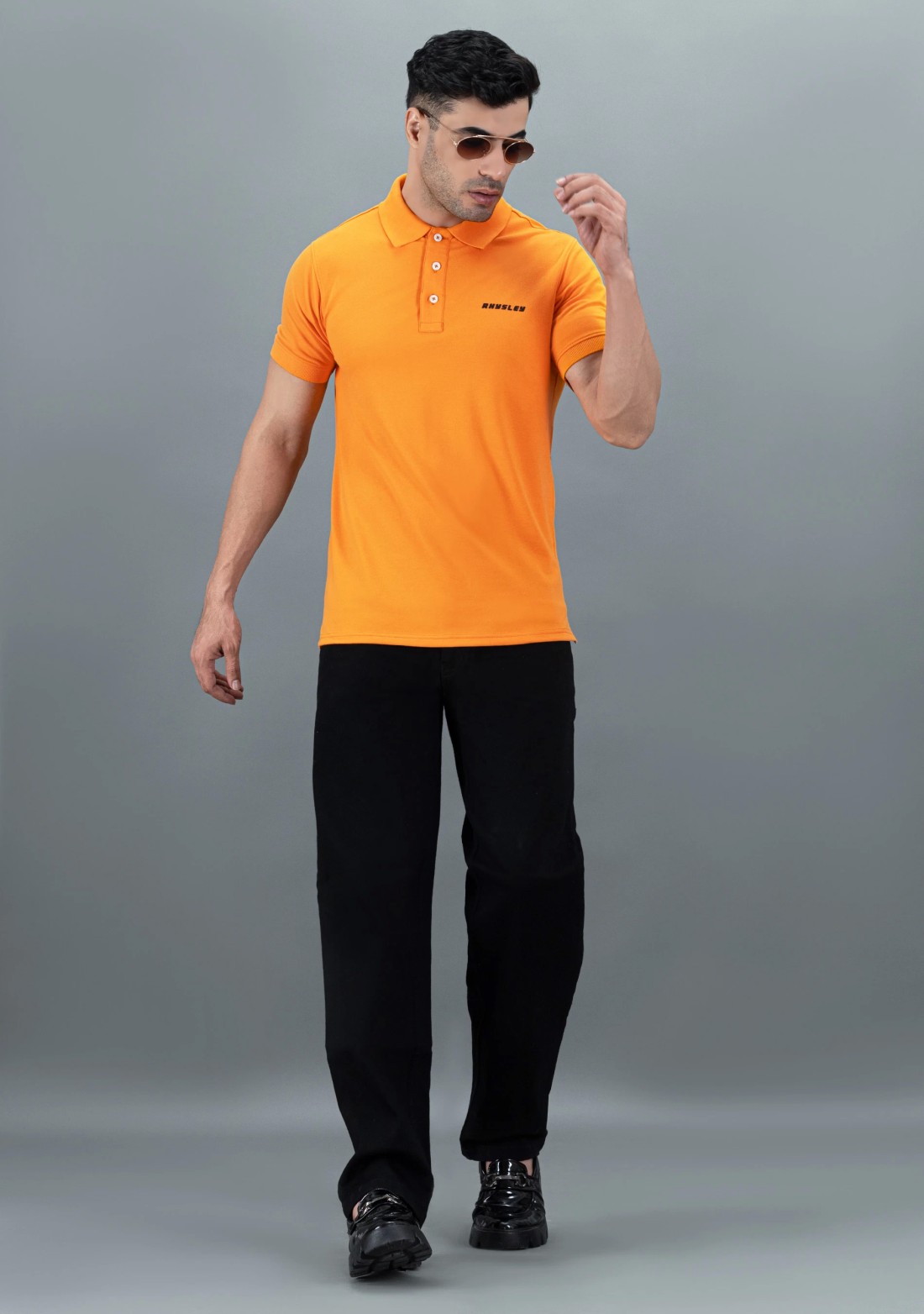 Orange Regular Fit Rhysley Men's Polo T-Shirt