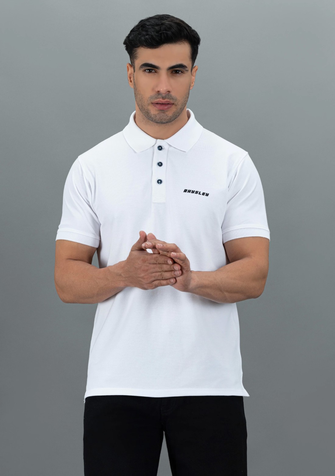 White Regular Fit Rhysley Men's Polo T-Shirt