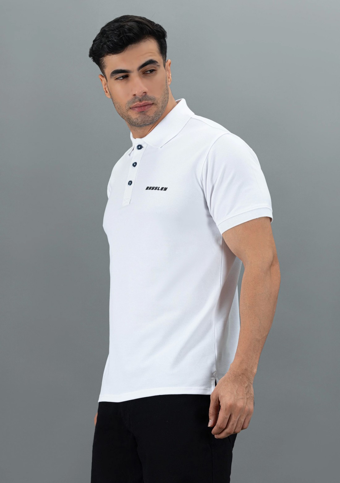 White Regular Fit Rhysley Men's Polo T-Shirt