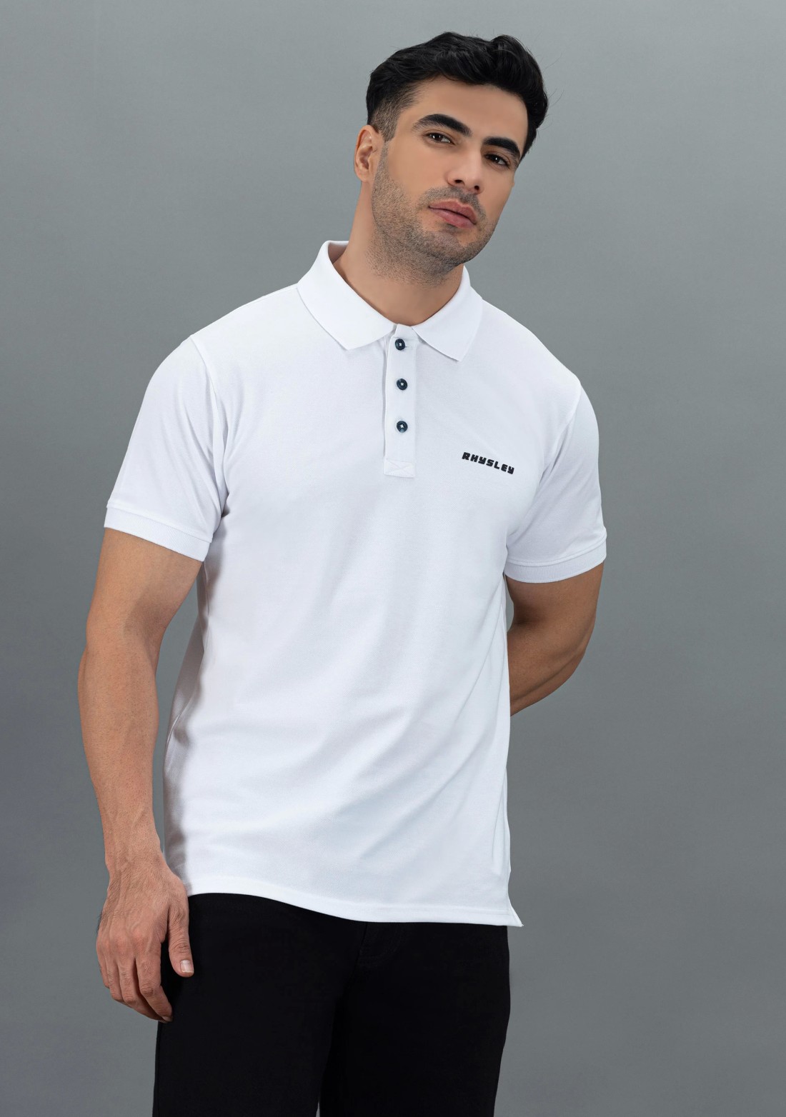 White Regular Fit Rhysley Men's Polo T-Shirt