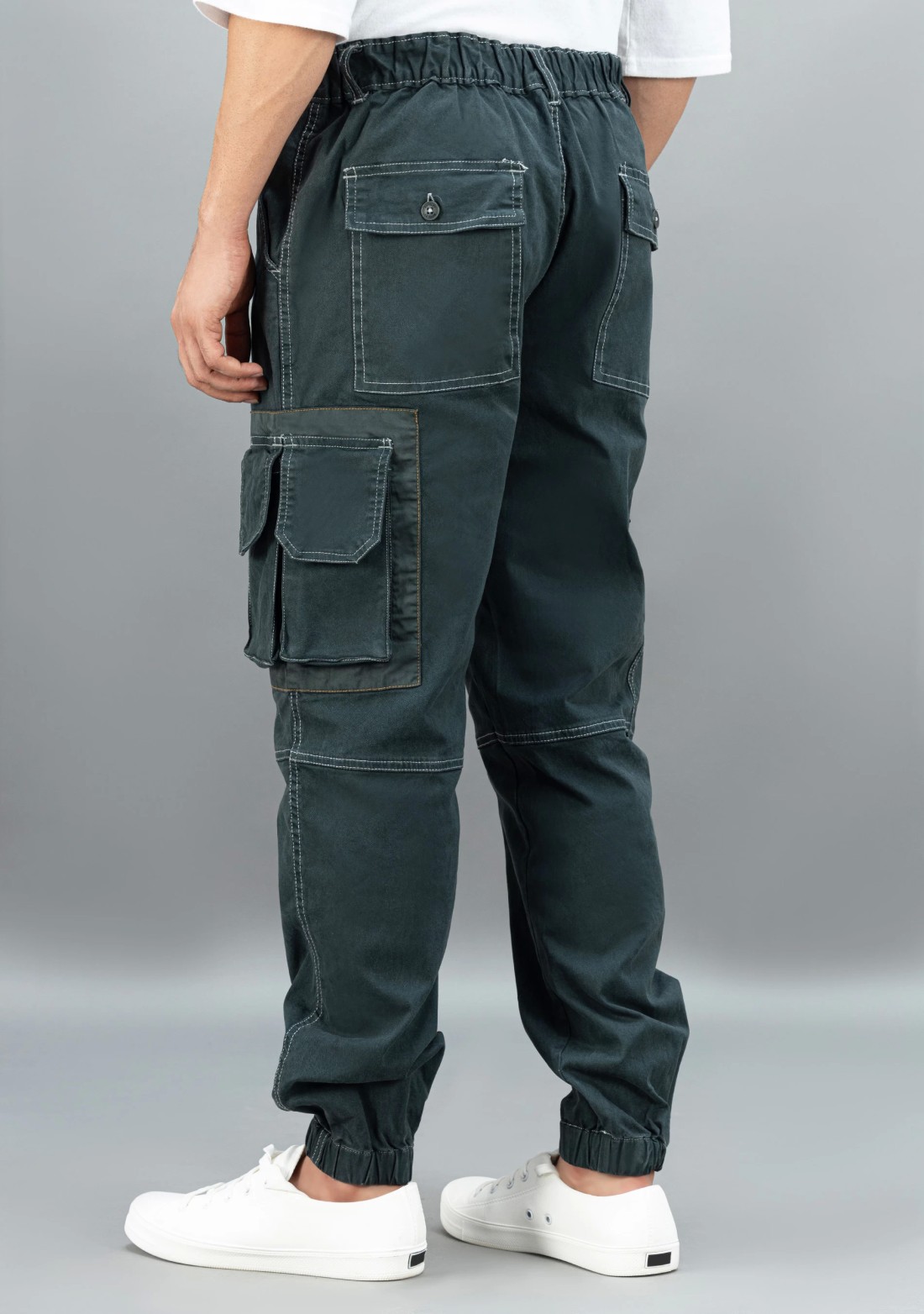 Olive Straight Relaxed Fit Rhysley Men's Cargo Trousers