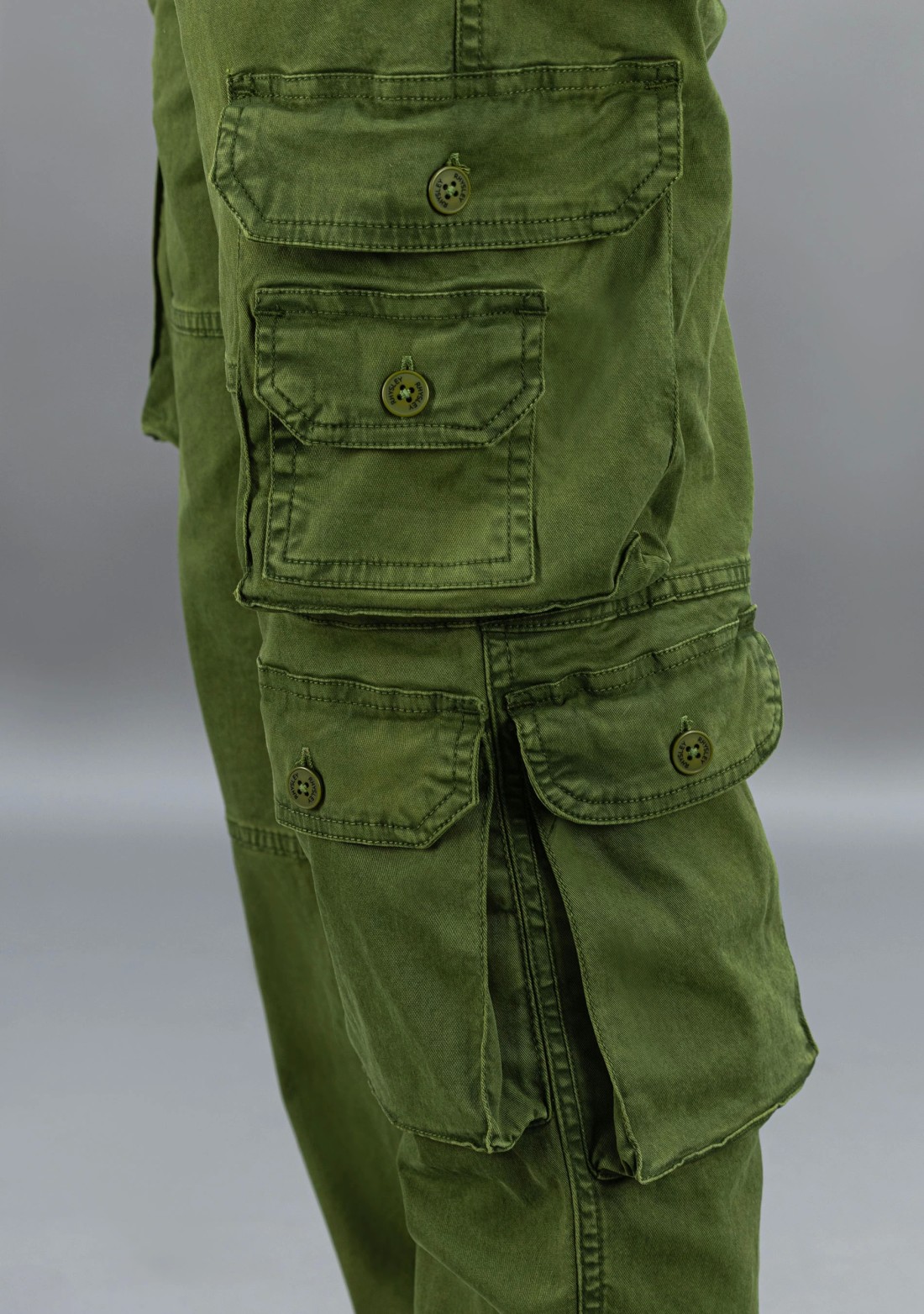 Dark Green Straight Relaxed Fit Rhysley Men's Cargo Trousers