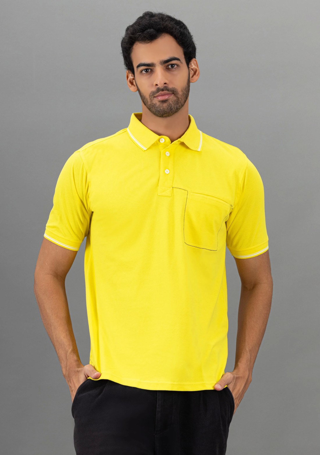 Yellow Regular Fit Rhysley Men's Polo T-Shirt