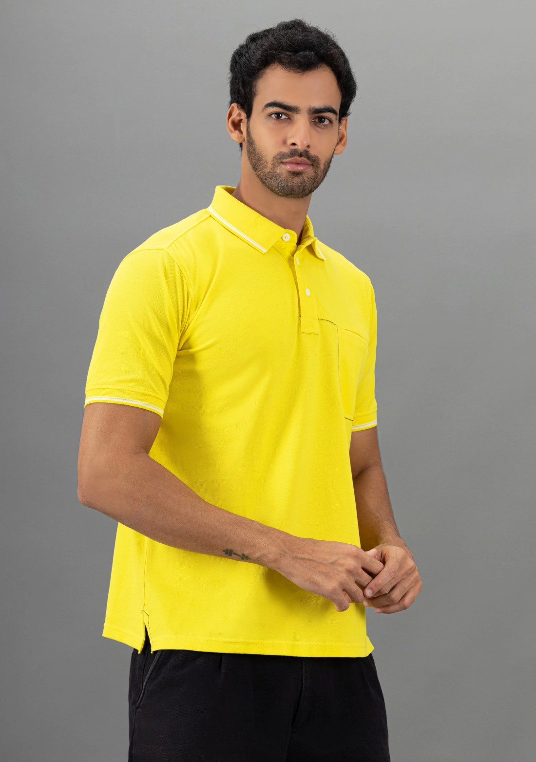 Yellow Regular Fit Rhysley Men's Polo T-Shirt