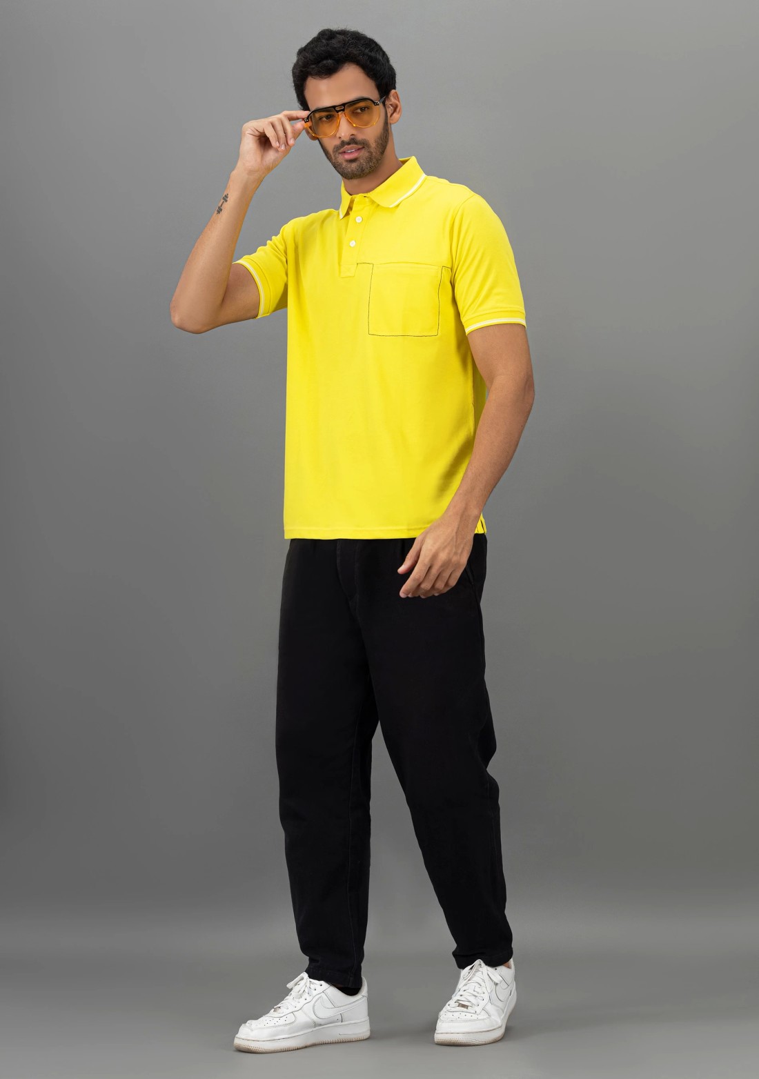 Yellow Regular Fit Rhysley Men's Polo T-Shirt